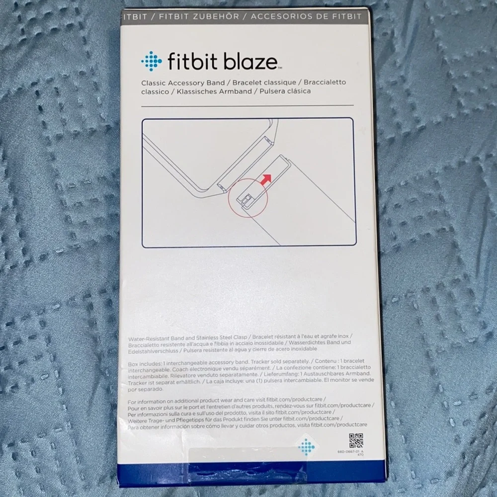 NWT - Fitbit Blaze Classic Accessory Replacement Watch Band in Blue Size Lg - Picture 2 of 3